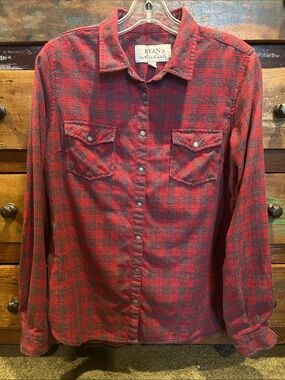 Ryan Michael Red Plaid Button-Up Shirt